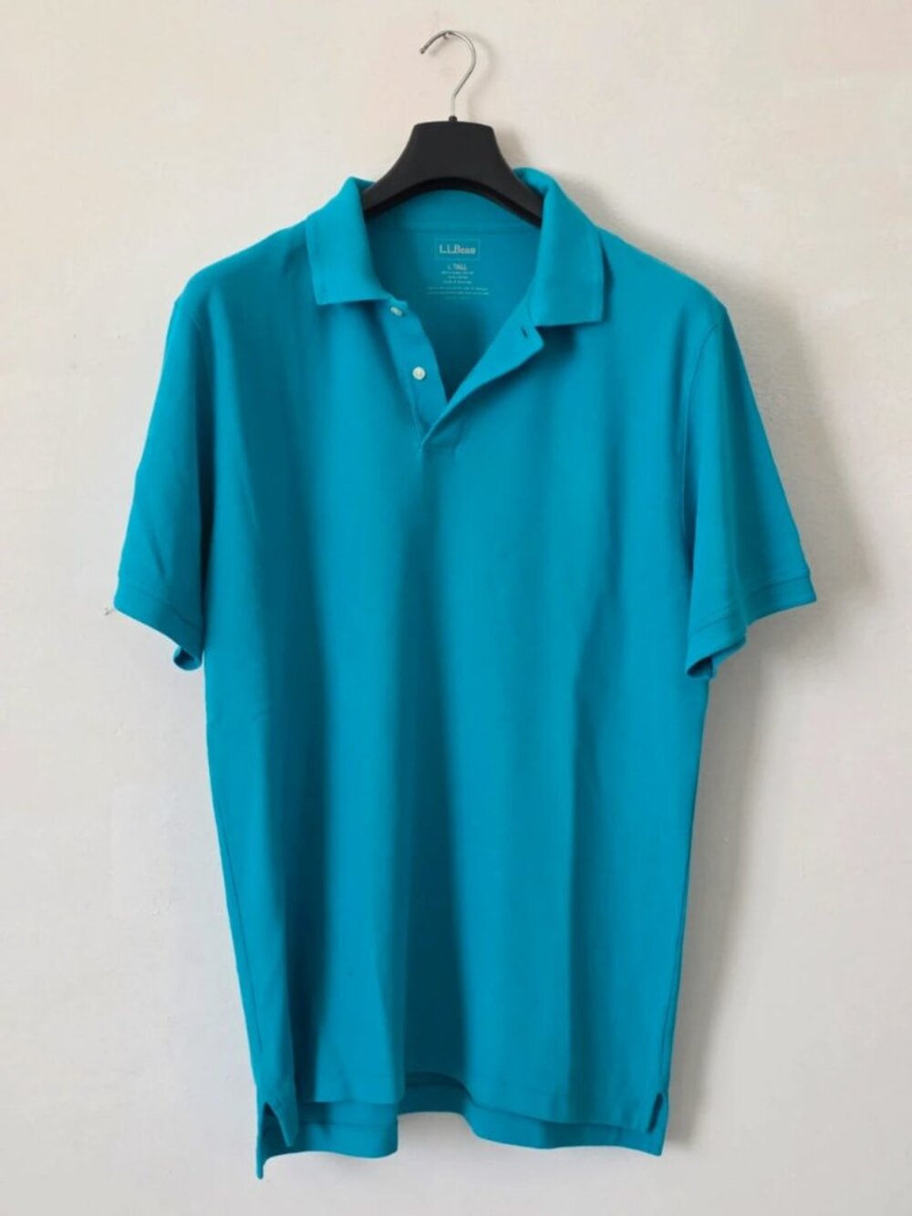 Men's Light Blue Cotton Polo Shirt Size L